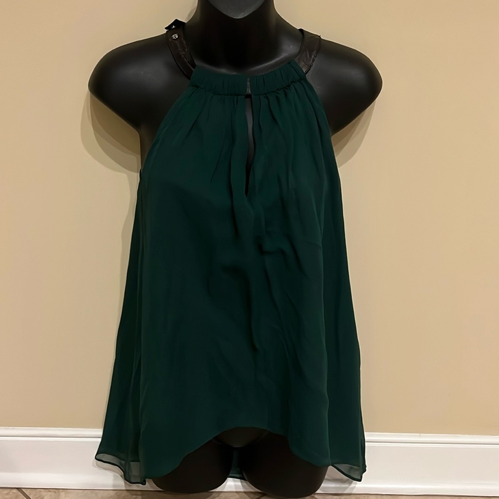 Silk/lamb leather blouse sleeveless as is( slight pull) reflected in price
